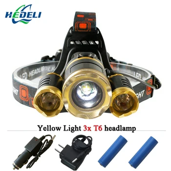 

3t6 super bright headlamp usb charging waterproof 18650T6 outdoor 8000 lumen camping night special lighting fishing and cycling.