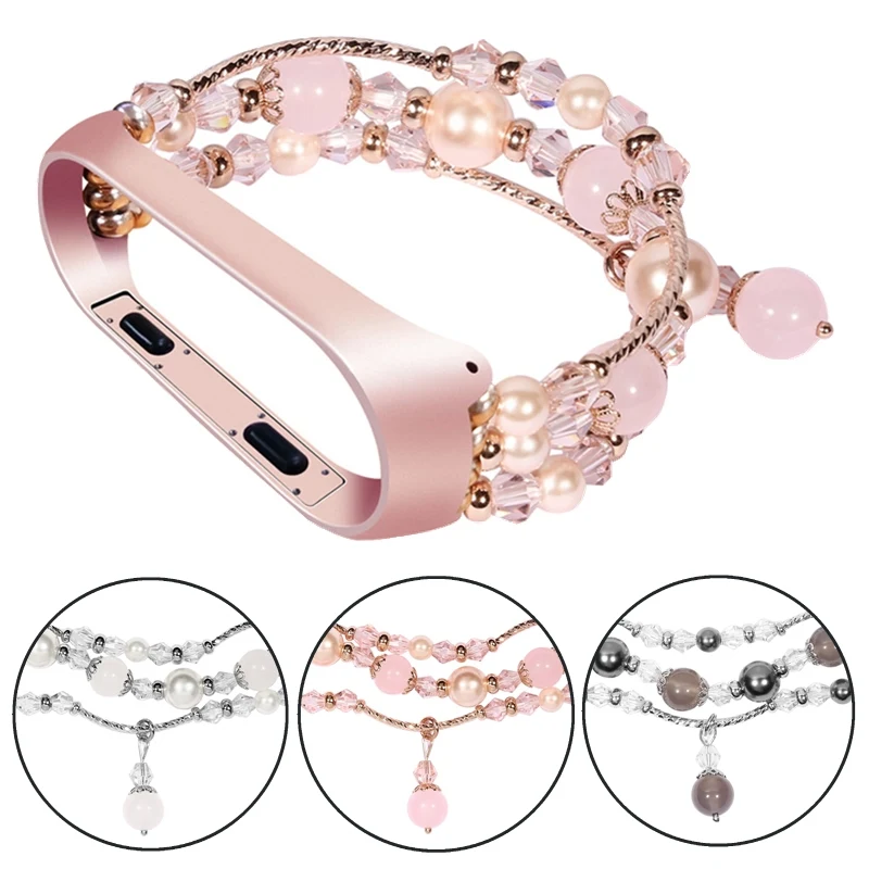 

Watch Strap with Case for Xiaomi Mi Band 4/3 Women Agate Replacement Bracelet Metal Protect Cover Smart Watch Accessories