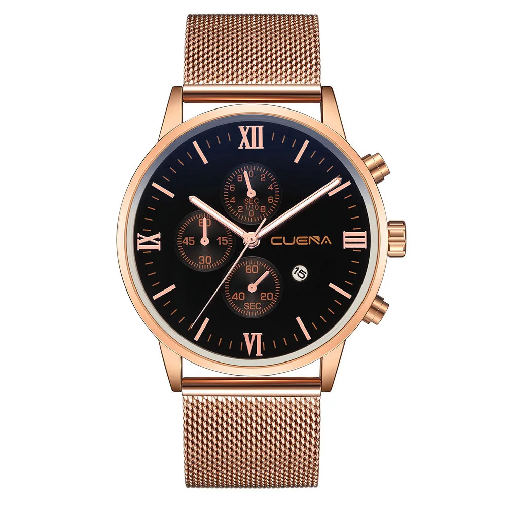 Men's Watch Round Glass Dial Movement Date Simulation Alloy Quartz Casual Simple Luxury Male Clock A1 | Наручные часы