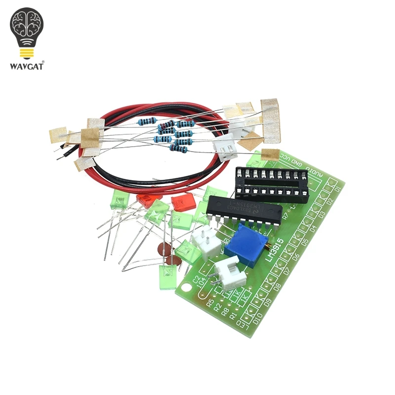 LM3915 DC 9V-12V 10 LED Sound Audio Spectrum Analyzer Level Indicator Kit DIY Electoronics Soldering Practice Set laboratory