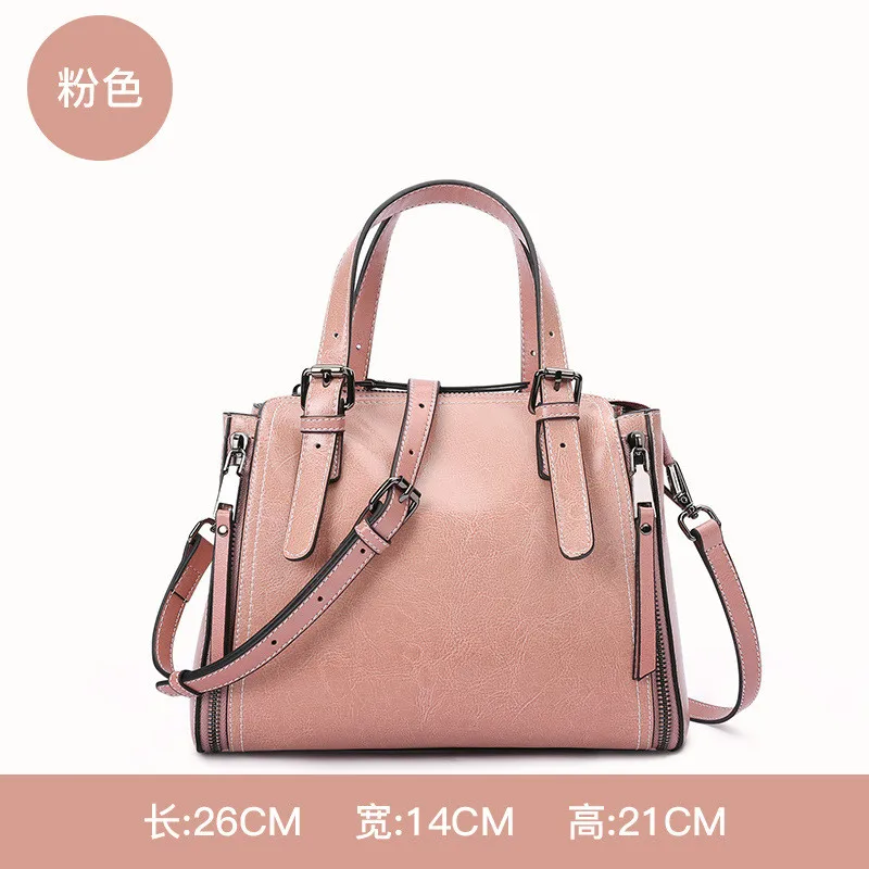 PINK SENDEFN женские сумки из натуральной кожи, композитная сумка из мягкой коровьей кожи, женская сумка через плечо, высокое качество, натуральная сумка-мессенджер - Цвет: PINK