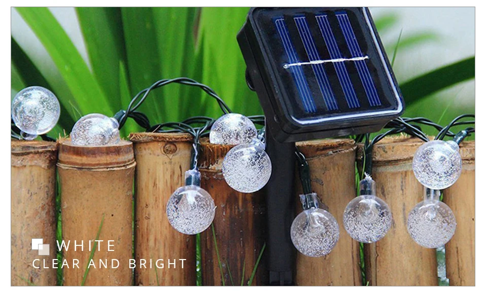 Solar LED String Lights Garland Outdoor 3050 LED Ball Hollow Christmas Trees Garden Party Decor String Fairy Light Ball Chain (12)