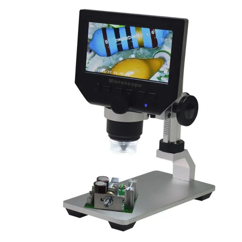 

Portable 600X Zoom 3.6MP USB Video Digital Microscope 4.3 inch OLED Display Aluminum Alloy Stand for PCB Inspection Repair