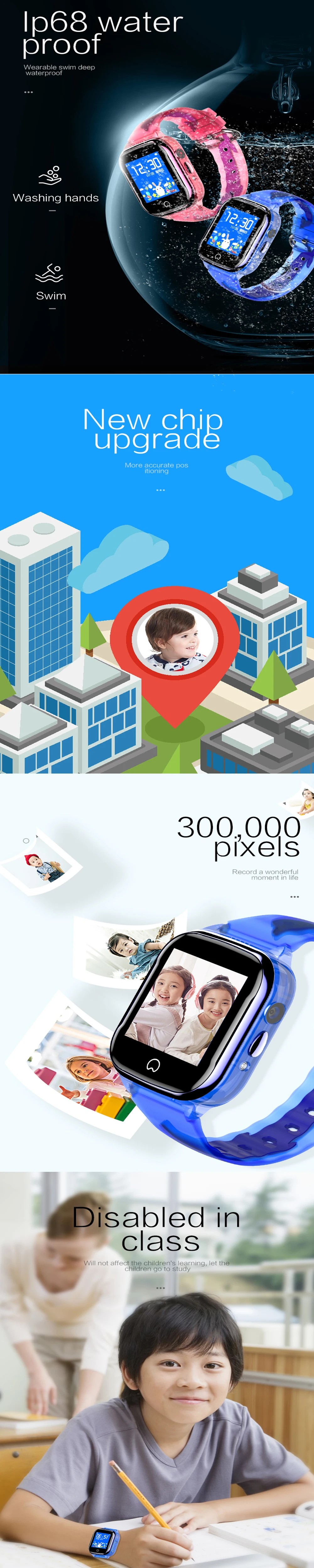 Gps умные детские часы M08 модные детские часы для позиционирования телефона сенсорные водонепроницаемые Hd камеры умные часы K21