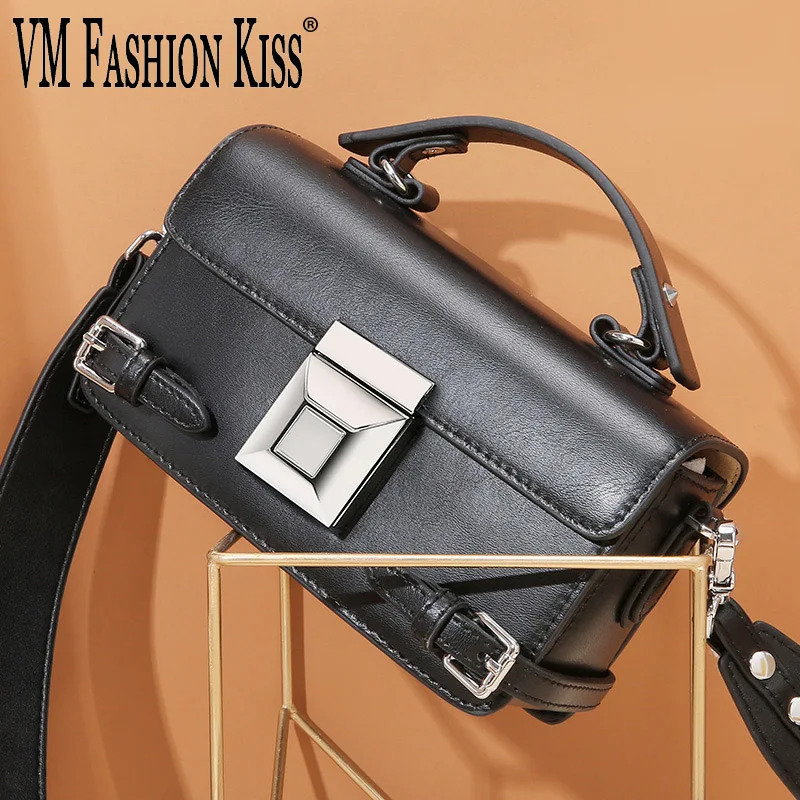 VM FASHION KISS, новинка, высокое качество, женские сумки, натуральная кожа, мини, черный, Ретро стиль, сумка, женская сумка через плечо, для женщин