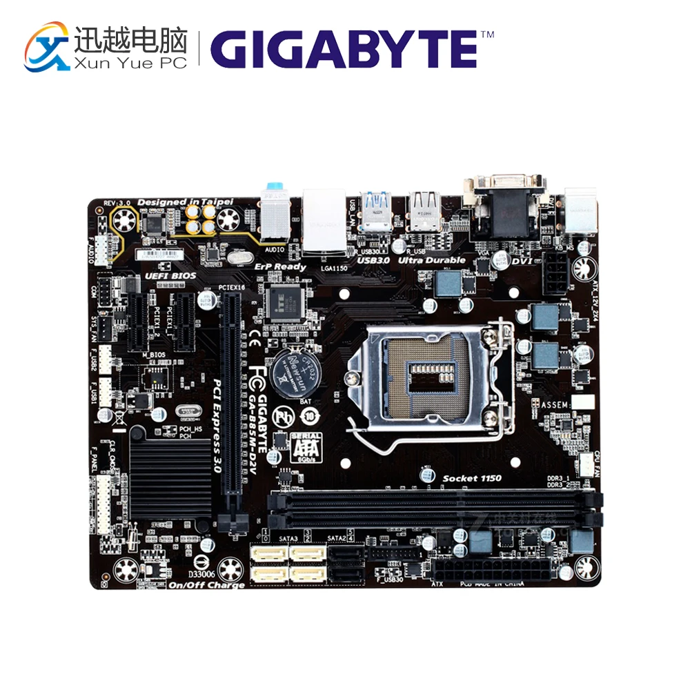 

Gigabyte GA-B85M-D2V Desktop Motherboard B85M-D2V B85 LGA 1150 i3 i5 i7 DDR3 16G Micro-ATX