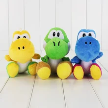 10Pcs/Lot 17cm New Arrival Super Mario Yoshi Plush Dolls 3 Colors Soft Stuffed Toy Kid Christmas Plush Dolls Free Shipping