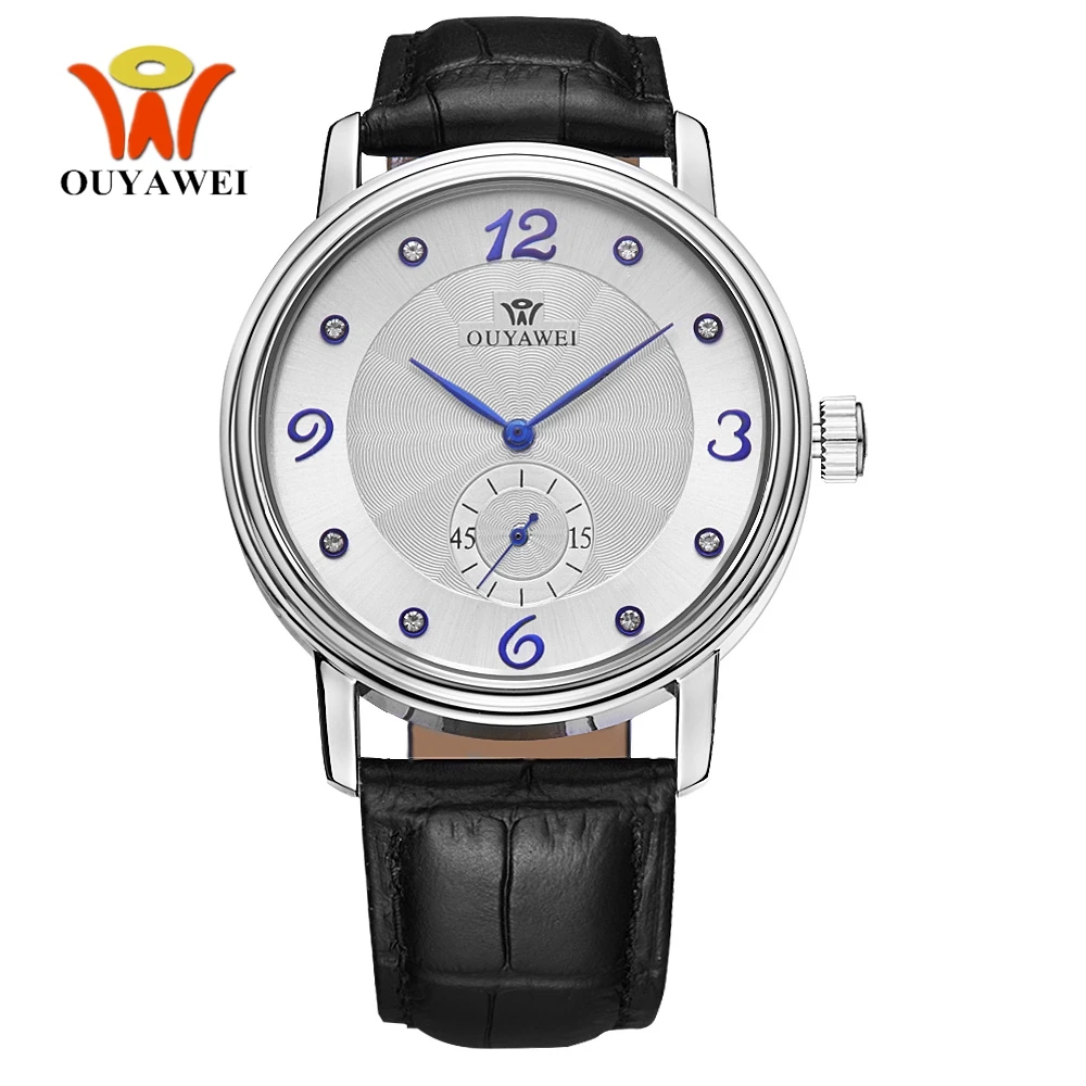 

Famous Brand OYW Leather Strap Fashion Casual White Men Self Wind Mechanical Wristwatches 30M Waterproof Male Clock montre homme