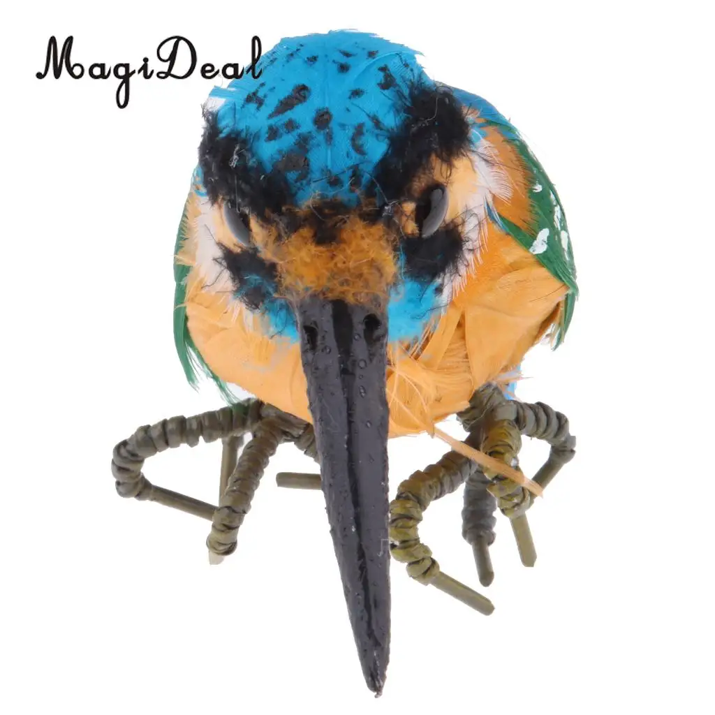 Realistic Kingfisher Bird Figurines Decor Garden Ornaments Statue Tree Decor Interior Indoor Bonsai Decorations
