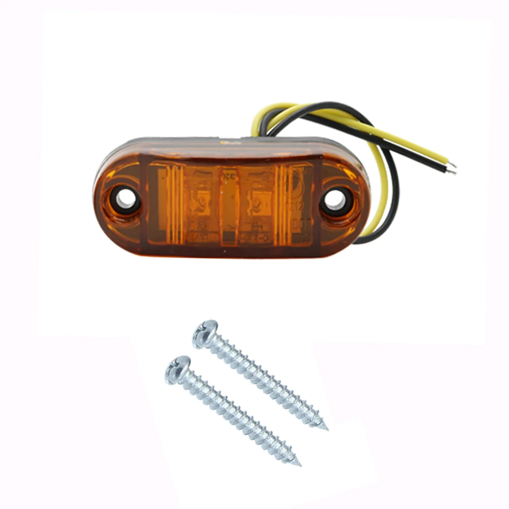 New Led Truck Side Marker Light 12V 2 LED Red Yellow White Waterproof Lamp For Truck Trailer Boat Warning Stop Light (1)