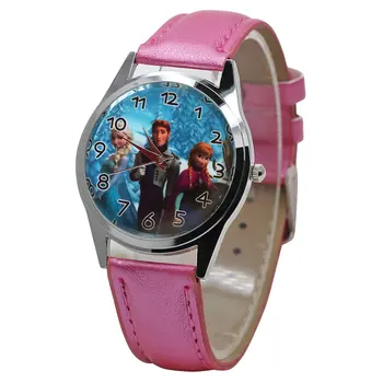 

New cartoon children's watch relogio feminino anime princess fashion watch girl quartz leather clock boy casual watch box