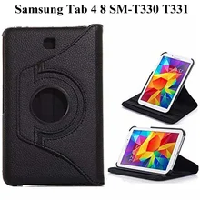 Чехол-книжка из искусственной кожи с поворотом на 360 градусов для samsung Galaxy Tab 4 8,0 SM-T330 T331 T335 Tab4 чехол на планшет 8 дюймов+ пленка+ ручка
