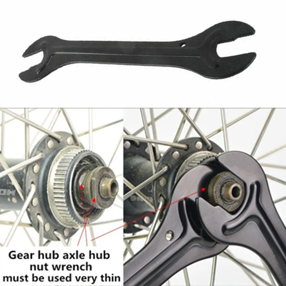 Repair Tools Hub Bicycle 13//15mm+14//16mm Axle Wrench Multifunction Cone 1PC