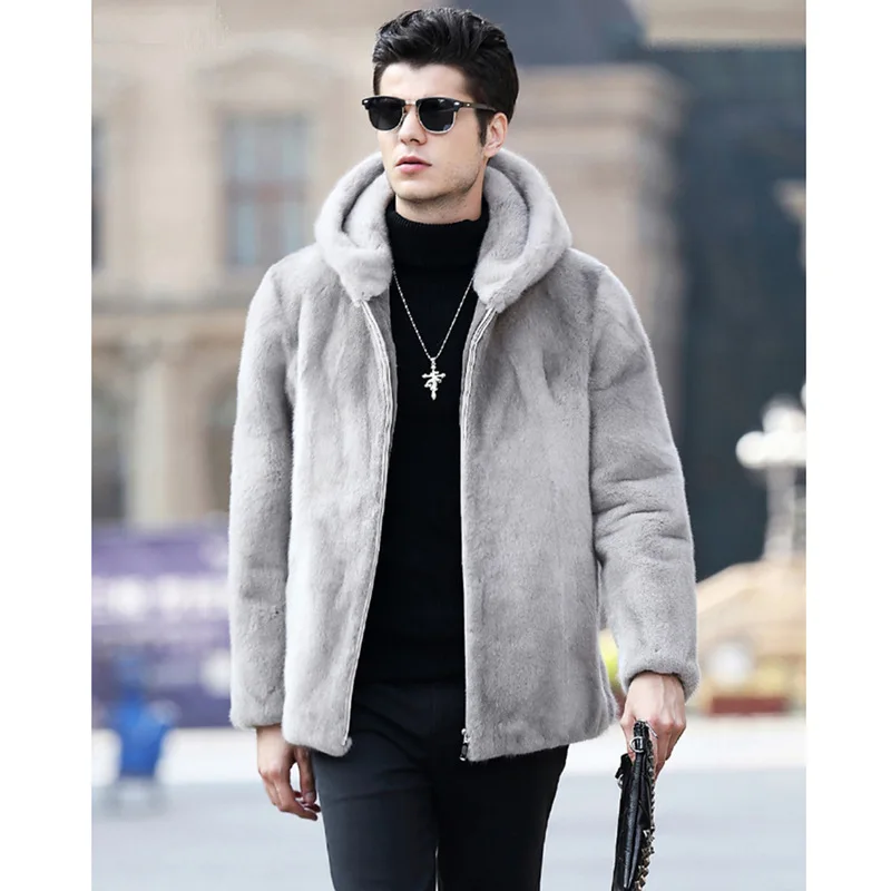 S/6XL мужские зимние и осенние куртки с капюшоном из искусственного меха