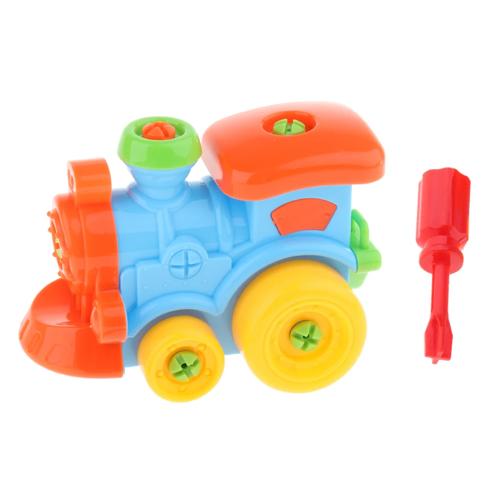 DIY разборки игрушки для детей автомобиль/вертолет/мотоцикл кубики для обучения с Резьбовая оправа гайка - Цвет: Train