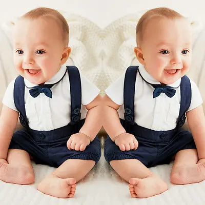 

2018 Summer Hot selling baby boy clothes Gentleman style short sleeve t-shirt+Shorts 2/pcs Newborn baby clothing sets party suit