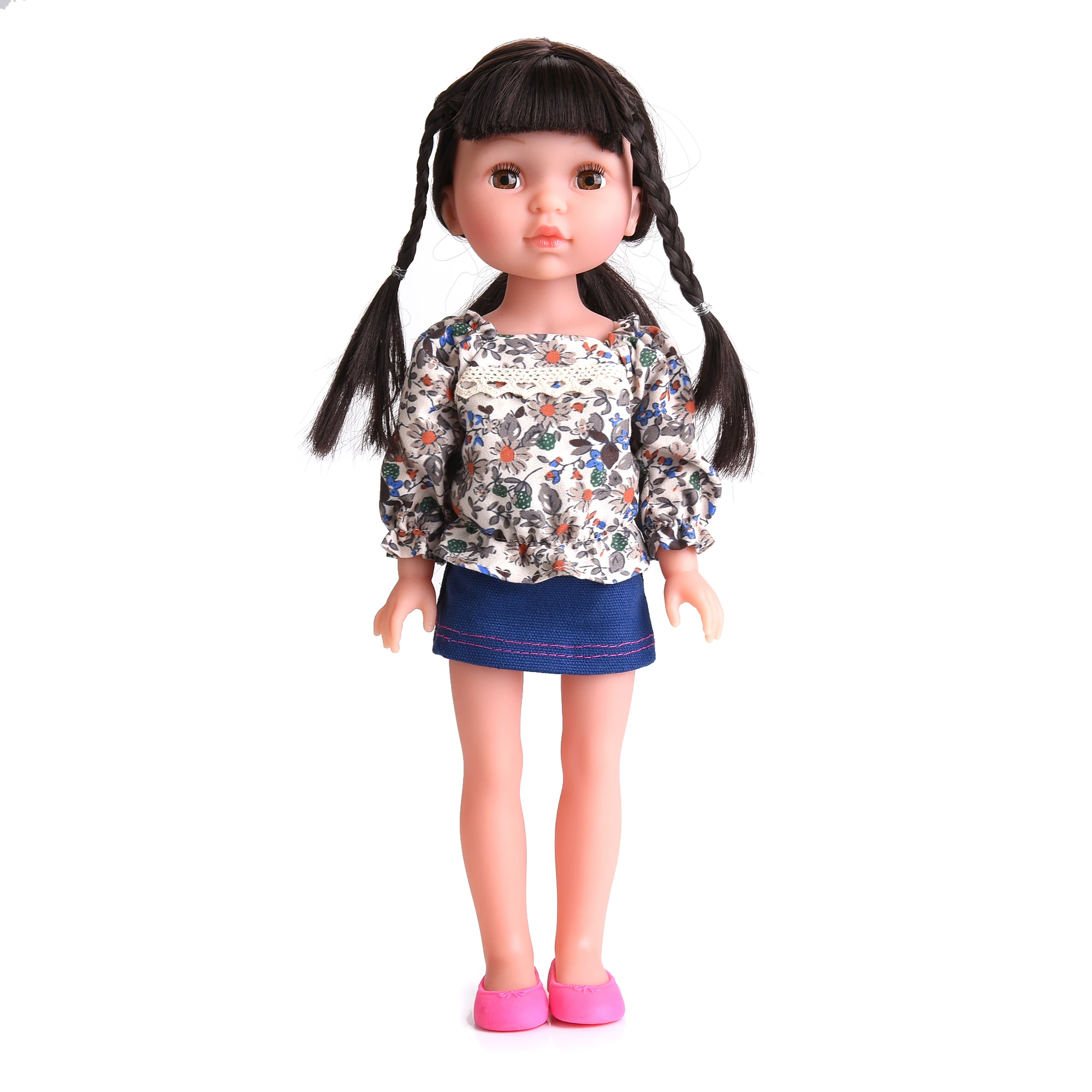 4 Types 13 Inch 34cm  Realistic 3D Face Kids Dolls  Vinyl Material Fashion Girl doll Toys for Children Reborn Doll