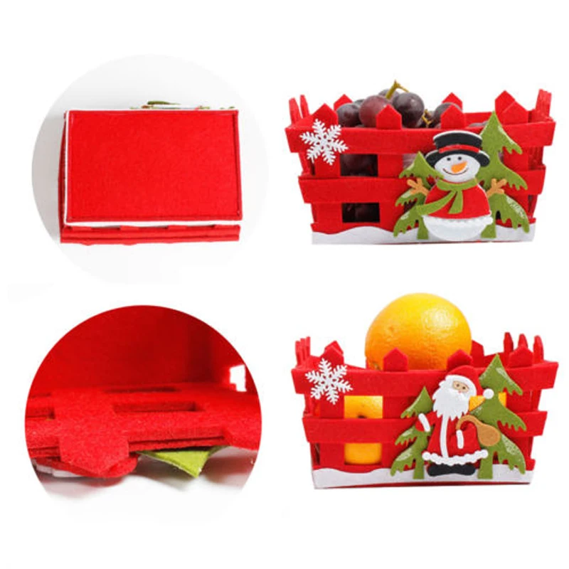 2019 Newest Christmas Candy Fruits Storage Basket Container Box Home Decor Xmas Gifts 2 Styles
