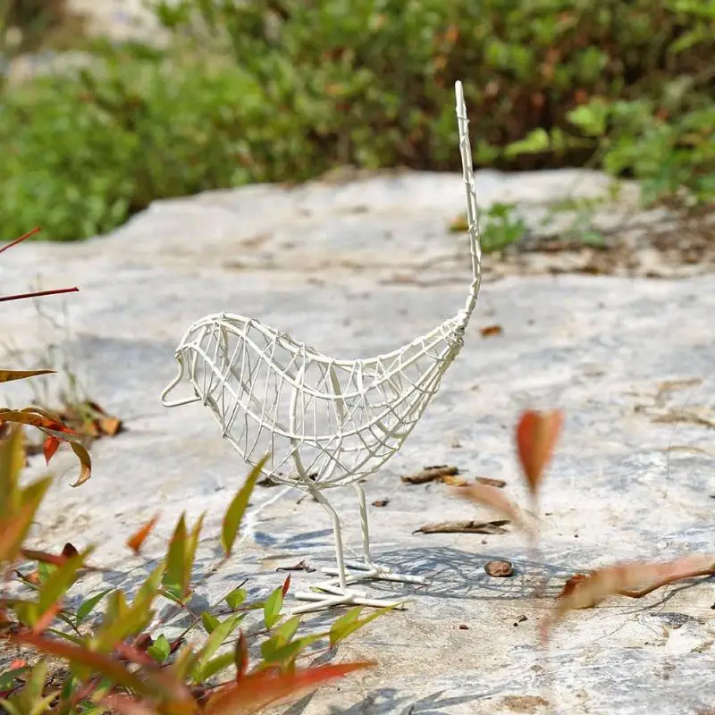 Миниатюрные железные фигурки птиц, абстрактная фигурка животного, ретро скандинавские украшения для дома, художественное ремесло, креативный подарок, металлическое украшение для птиц