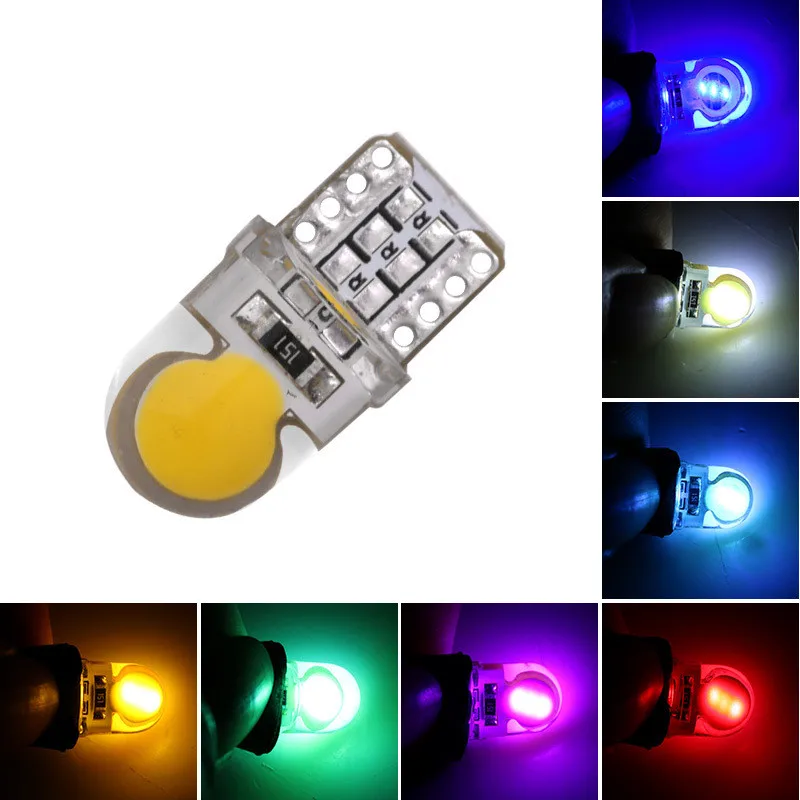 100 шт. W5W LED Авто T10 Led белый 194 168 COB кварцевая Автомобильная супер яркая Поворотная