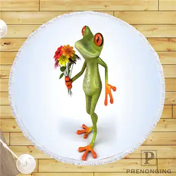 

Custom DIY Customized Microfiber Fabric 3d-funny-character-ice@ Round Beach Blanket Towel Printed on Demand 150cm #19-01-28-1-62