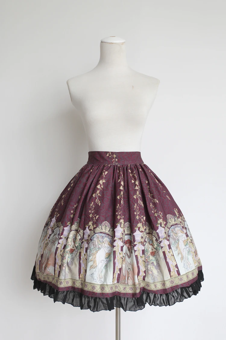 Юбка Mucha Soufflesong юбка для девочек с принтом на заказ завышенной талией|lolita skirt|skirts for