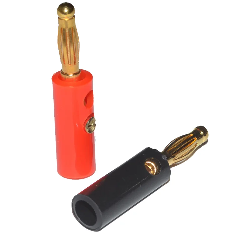 

10pcs/lot New Audio Speaker Screw Banana Gold Plate Plugs Connectors 4mm Free Shipping with Track Number 10000807