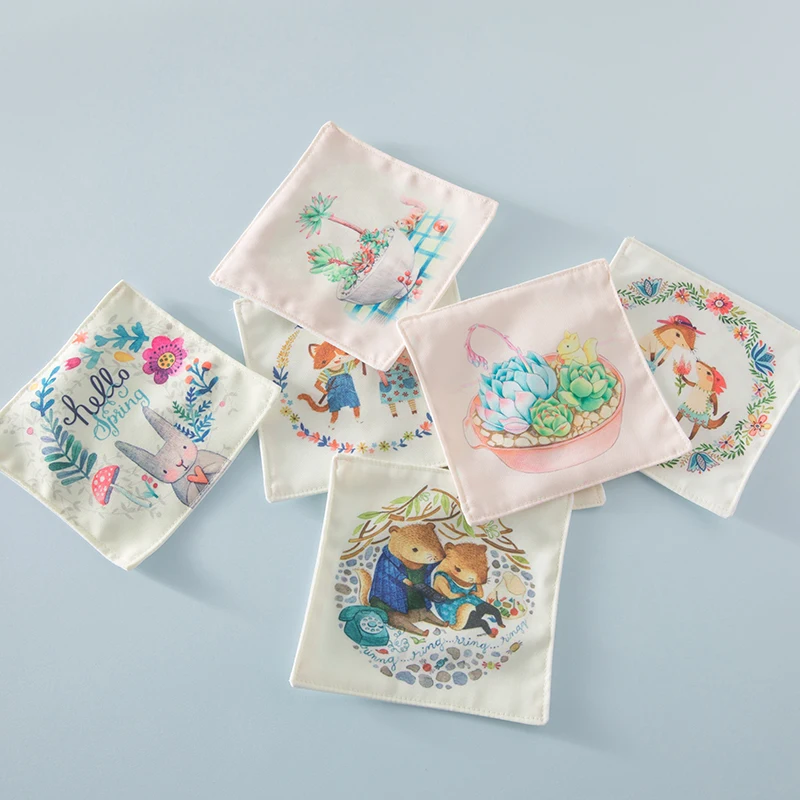 

Christmas plants fox design Coasters Cup Drinks Holder Non-slip heat proof coffee drink Coasters Tea Cup Mat Pads