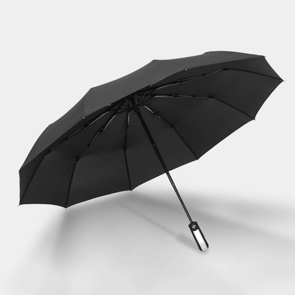 10 Rib Automatic Tri fold Umbrella Wind Resistant Folding Umbrella Auto