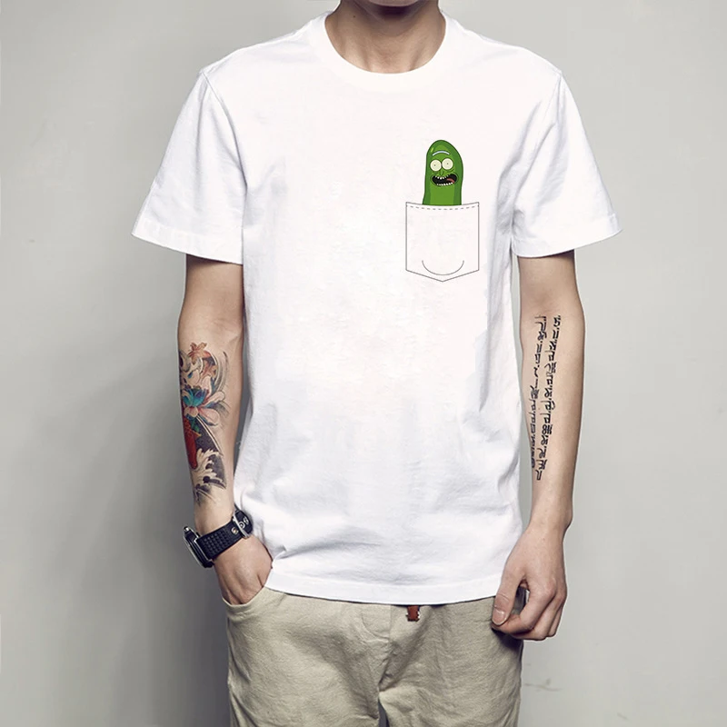 

Summer Cartoon Men's T-Shirt Top O-Neck White Short Sleeve Print Casual Mens Tee Shirts Tops 2019 Spring Male Streetwear Tees