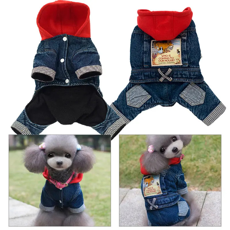 New Pet Dog Clothes Winter Warm Pet Clothing Fashion Thick Red Hat Four