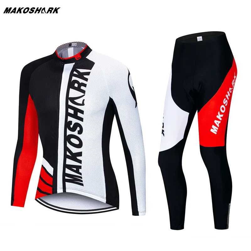 

2019 Pro Men Long Sleeve Cycling Clothing Set MTB Ropa Ciclismo Invierno Hombre Cycling Jersey Pants Set Quick Dry Bike Clothe