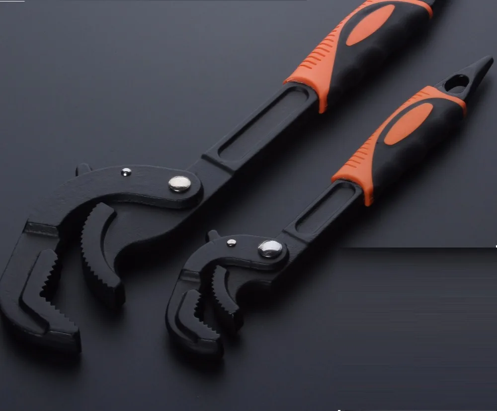 

2pcs, big mouth Universal wrench Adjustable hook spanner pipe tube clamp multifunctional wrench hand tool