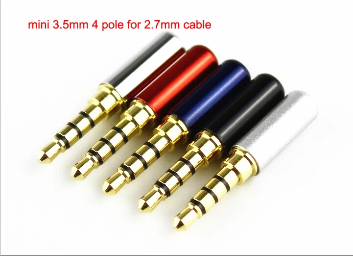 de reparación de auriculares mini, 3,5mm, 4 polos, chapado en oro, para cable de 2,7mm, manga trasera, de Audio|plug 3.5mm|plug gold3.5mm plug 4 pole - AliExpress