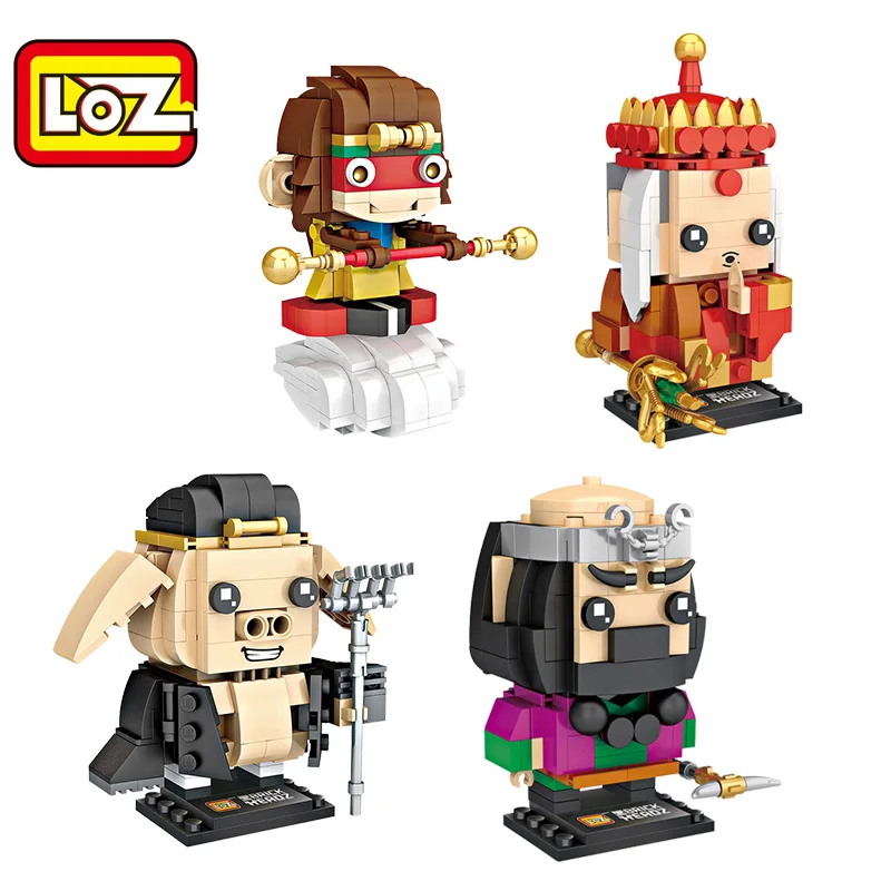 

LOZ Mini Blocks Journey to the West Bricks Headz Building Blocks Piggy The Monkey King Monk Toys Children Gifts DIY LOZ blocks
