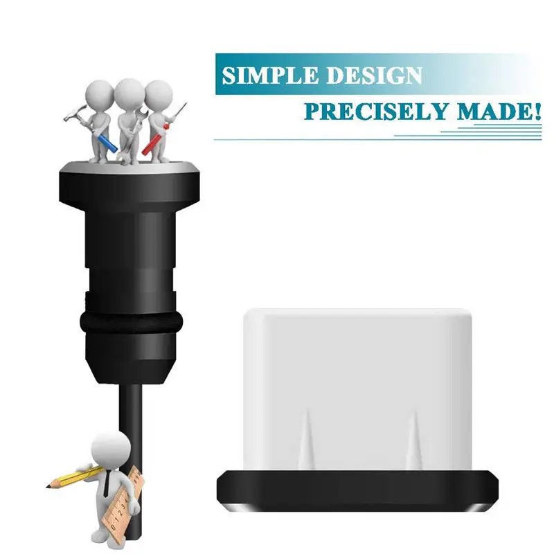 Semoic USB C Aluminum Dust Plug Set Type-C Charging Port 3.5Mm Headphone Jack Cell Phone Accessories for Mate 20