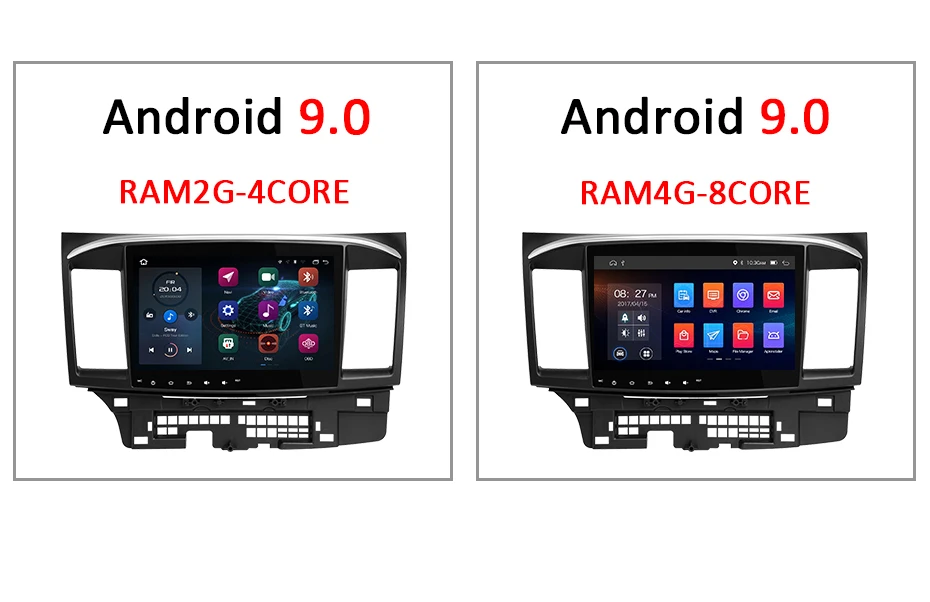 Sale 10.1" DSP 4G 64G ROM Android 9.0 2 DIN Car GPS Radio For MITSUBISHI LANCER Navigation IPS Screen Stereo Receiver no DVD PLAYER 5