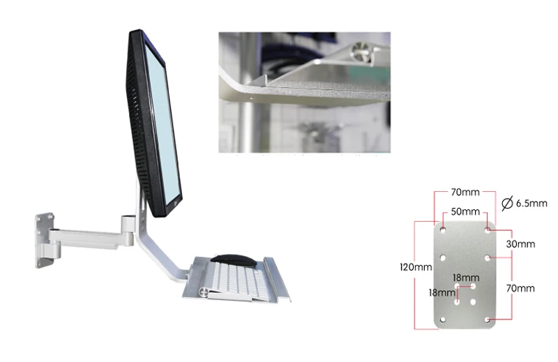 Планшетный ПК индустриальный lcd монитор стены-установленный дисплей экран настенное крепление+ клавиатура лоток+ мышь подставка, лоток крепление настенное крепление