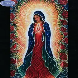 Полная квадратная Алмазная вышивка Our Lady of Guadalupe 5D DIY Алмазная вышивка крестиком религиозная Алмазная вышивка с Носорогом