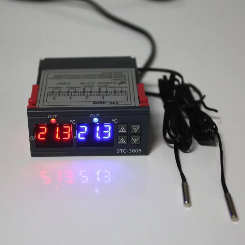 

STC-3018 Duble Display Temperature Controller Celsius & Fahrenheit 10A Thermostat Switch AC 110V 220V DC 12V 24V