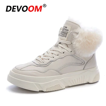 

High Skateboarding Shoes Women New Winter Snow Boots Fur Warm Sport Shoes Woman Outdoor Jogging Trainers Shoes Athletic Sneakers