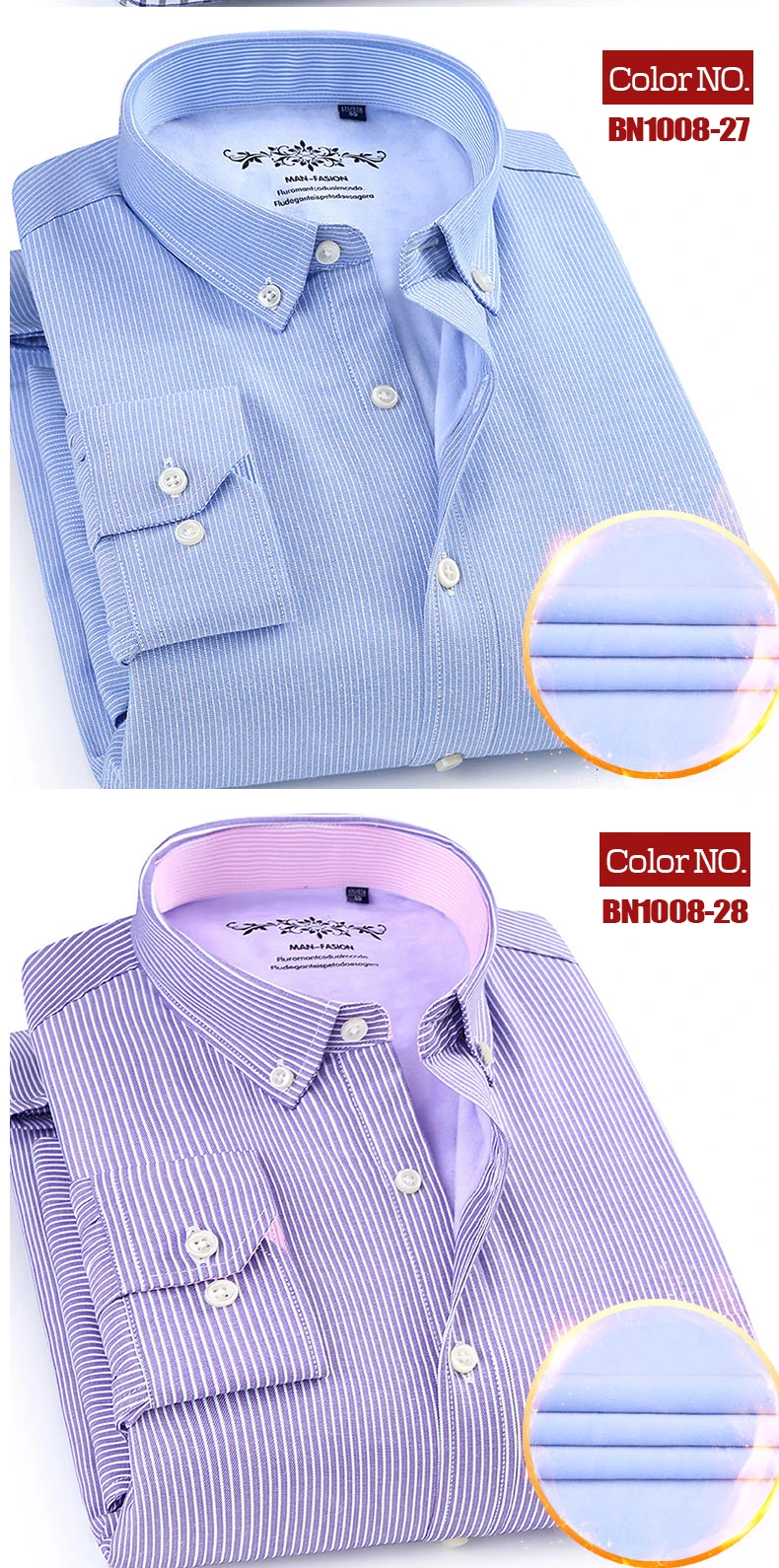 Winter mens work shirts striped solid color Long sleeve social men dress shirt oxford male shirts Plus size 4XL White color