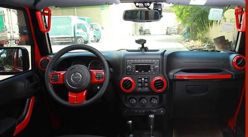 Для Jeep Wrangler JK аксессуары Полный комплект интерьера отделка комплект для Jeep Wrangler JK JKU 2011- 4-дверный Запчасти