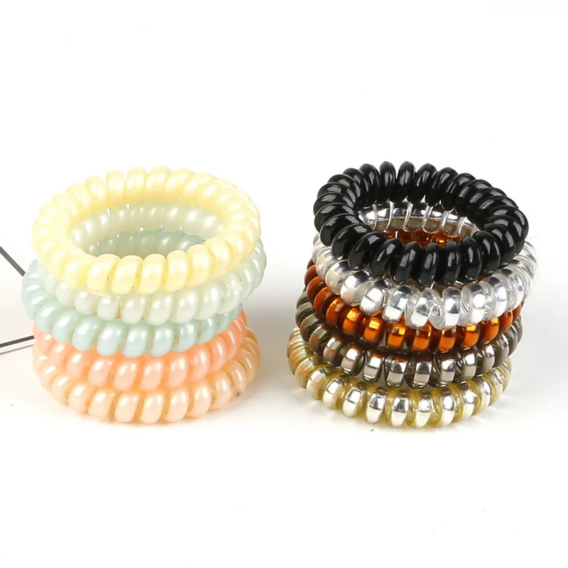 المرأة إكسسوارات الشعر scrunchies سلك الهاتف خط عصابة رأس الشعر الأربطة المطاطية مرونة Hairbands حبل الشعر العلاقات للفتيات