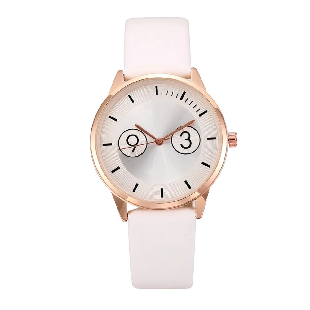 

New Simple Women's Watches Teenage Style Cute Circle Digital Pattern Minimalism Featured Clock Mechanism Large Quartz Watch 2019