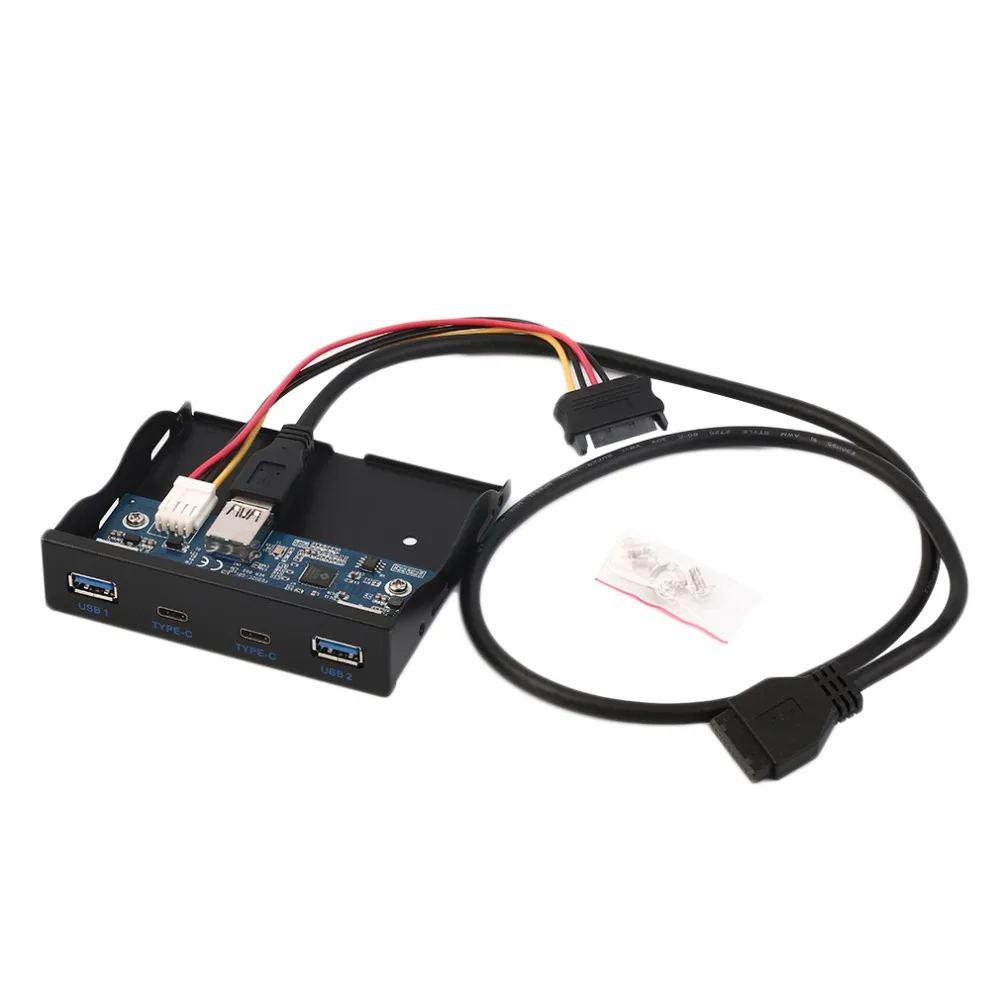 

New Stock Offer 3.5'' USB 3.0 Port HUB + USB 3.1 Type C Floppy Drive Bay Front Panel Rack