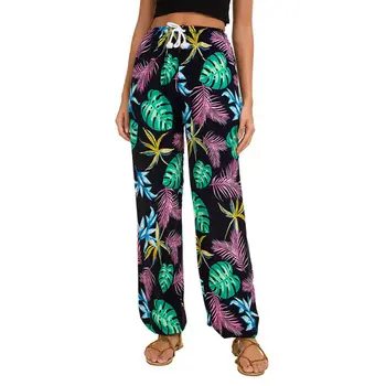 

Women's Bohemian Harem Trousers New Printed Summer Fashionable Loose Long Pants Fashionable Female High Waisted Drawstring Pants