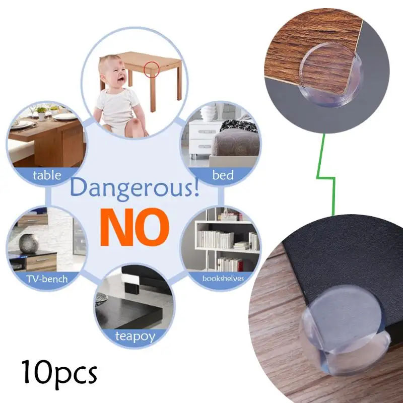 10Pcs Child Baby Safety Silicone Protector Table Corner Edge Protection Children
