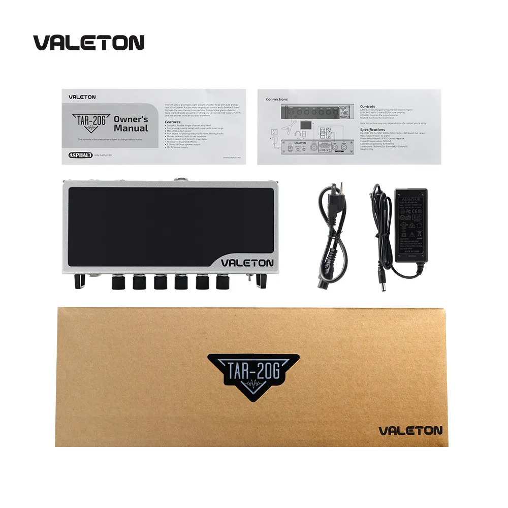 Valeton Guitar Amp with Reverb Distortion Overdrive Asphalt TAR-20G Pedal Platform Amplifier Head with CAB SIM