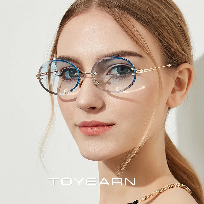 Винтажные Овальные Солнцезащитные очки женские брендовые дизайнерские Роскошные прозрачные линзы прозрачные солнцезащитные очки для женщин UV400 Oculos De Sol